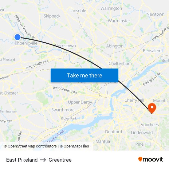 East Pikeland to Greentree map