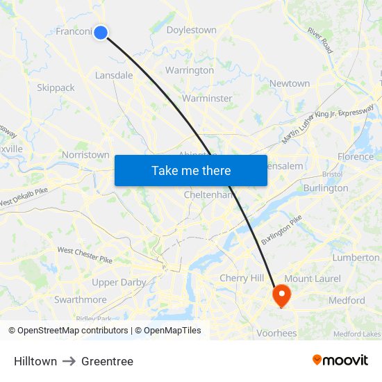 Hilltown to Greentree map