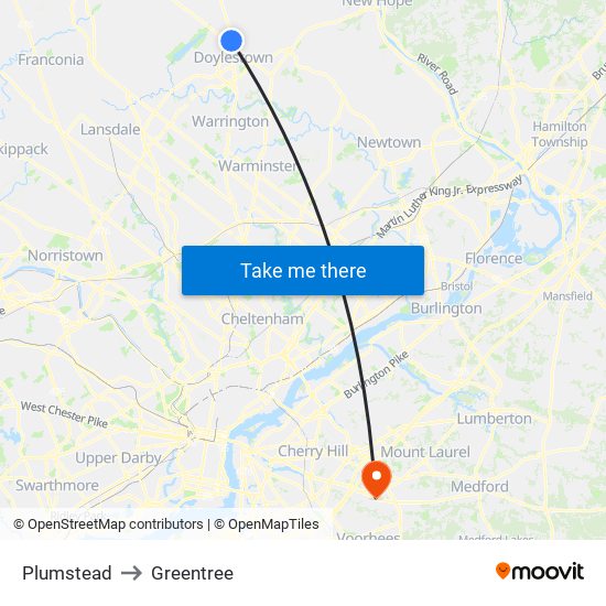 Plumstead to Greentree map