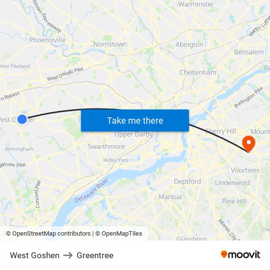 West Goshen to Greentree map