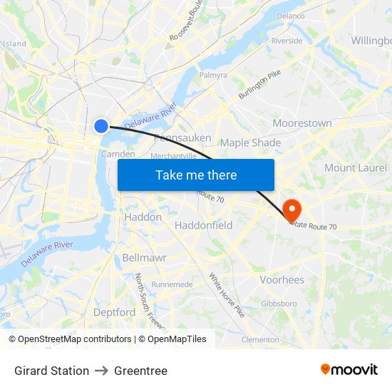 Girard Station to Greentree map