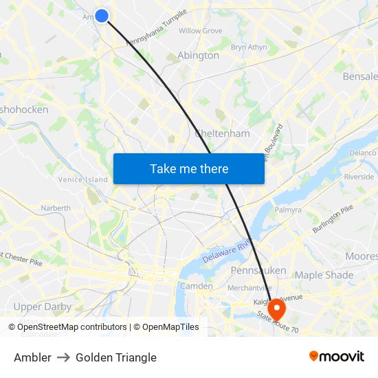 Ambler to Golden Triangle map