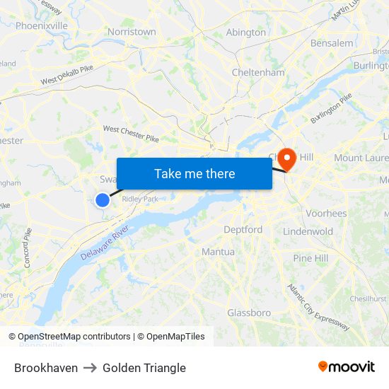 Brookhaven to Golden Triangle map