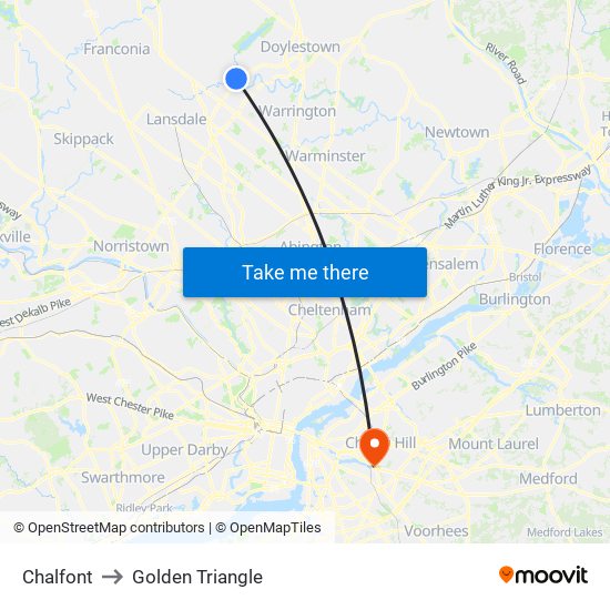 Chalfont to Golden Triangle map