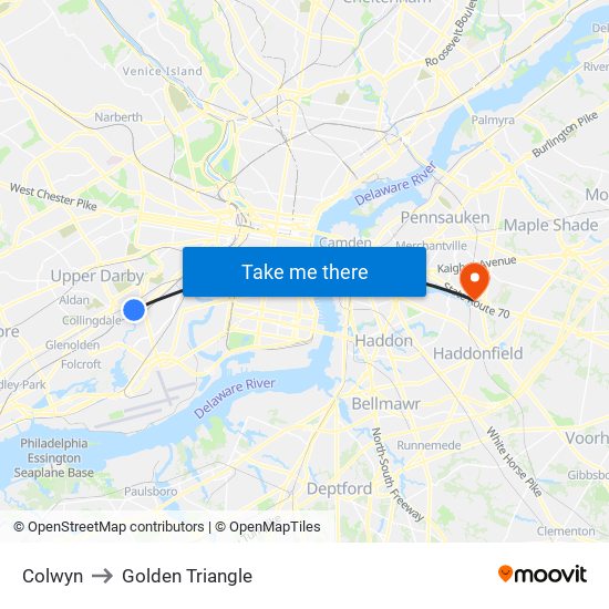 Colwyn to Golden Triangle map