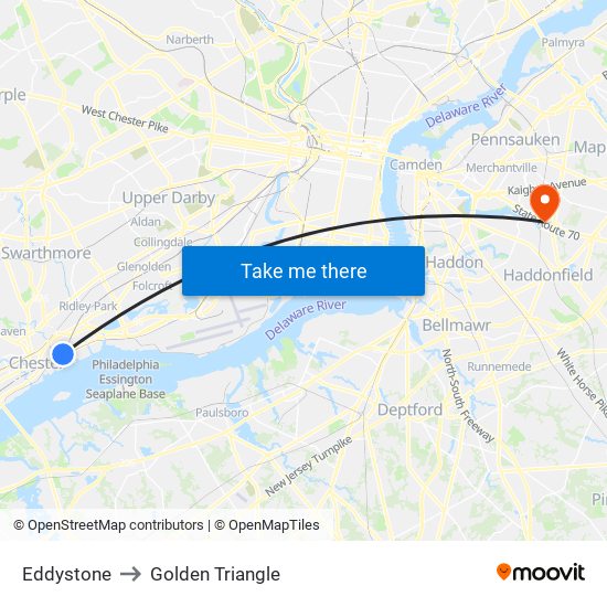 Eddystone to Golden Triangle map