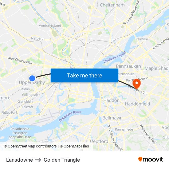 Lansdowne to Golden Triangle map
