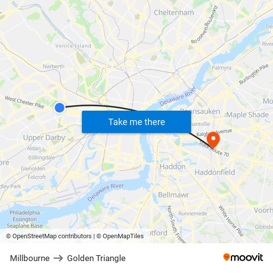 Millbourne to Golden Triangle map