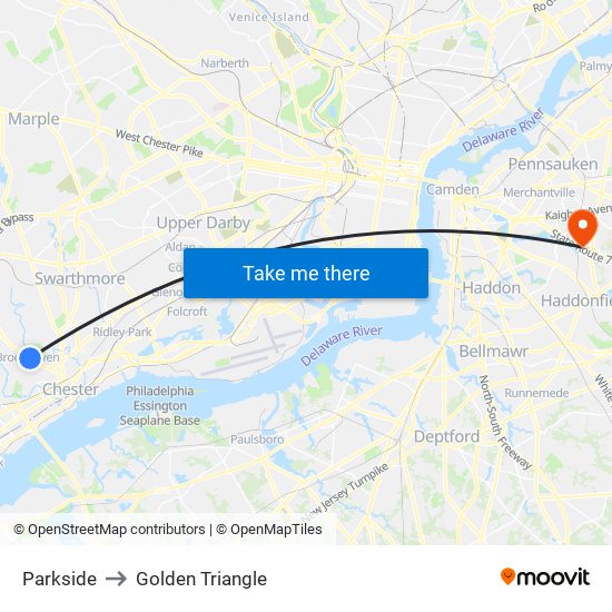 Parkside to Golden Triangle map