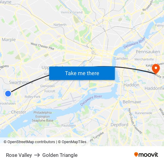 Rose Valley to Golden Triangle map