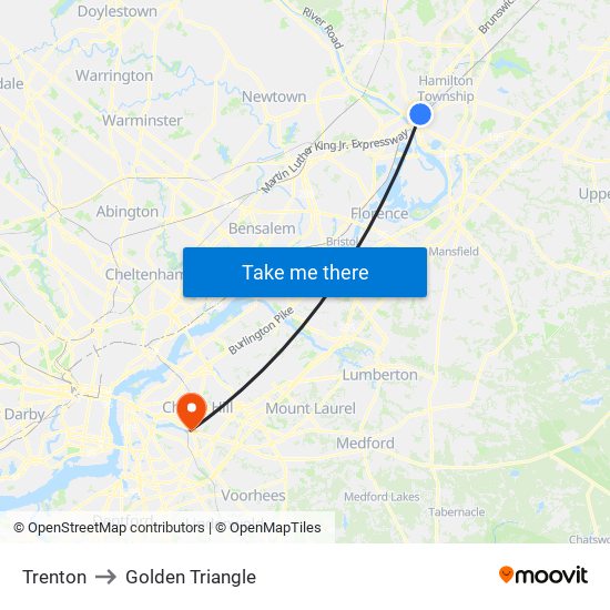 Trenton to Golden Triangle map