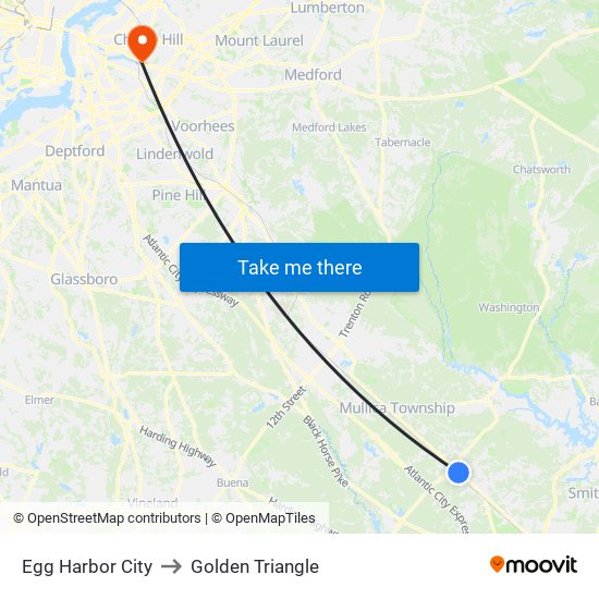 Egg Harbor City to Golden Triangle map