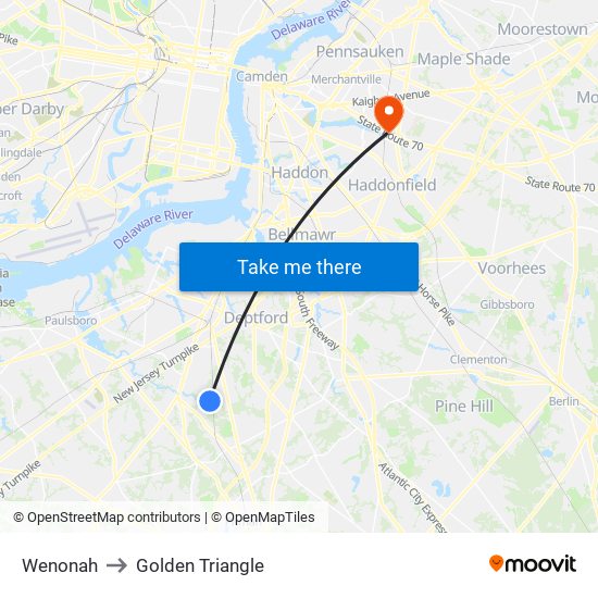 Wenonah to Golden Triangle map