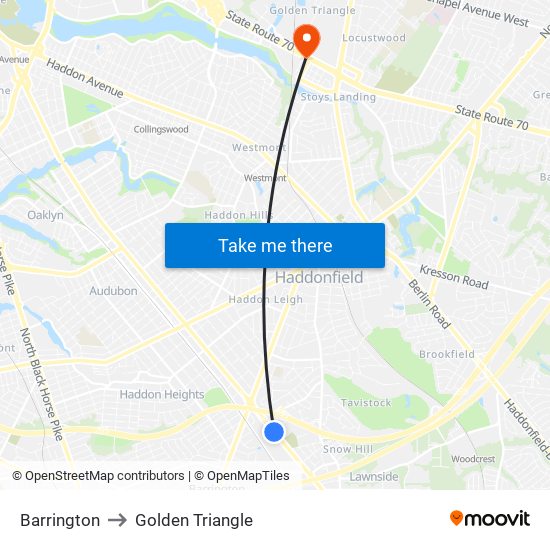 Barrington to Golden Triangle map
