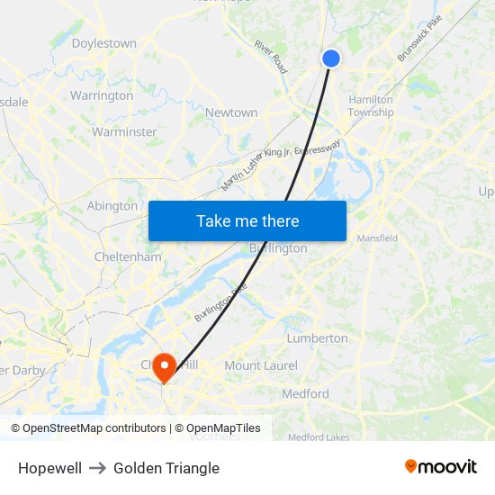 Hopewell to Golden Triangle map