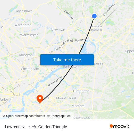 Lawrenceville to Golden Triangle map