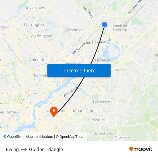 Ewing to Golden Triangle map