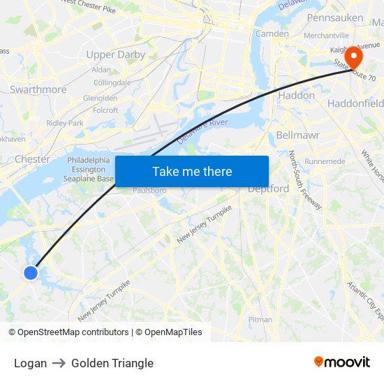 Logan to Golden Triangle map