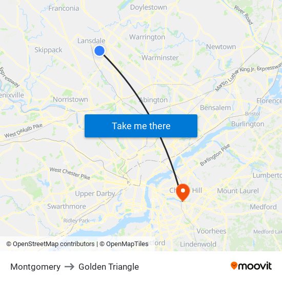 Montgomery to Golden Triangle map
