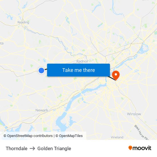 Thorndale to Golden Triangle map