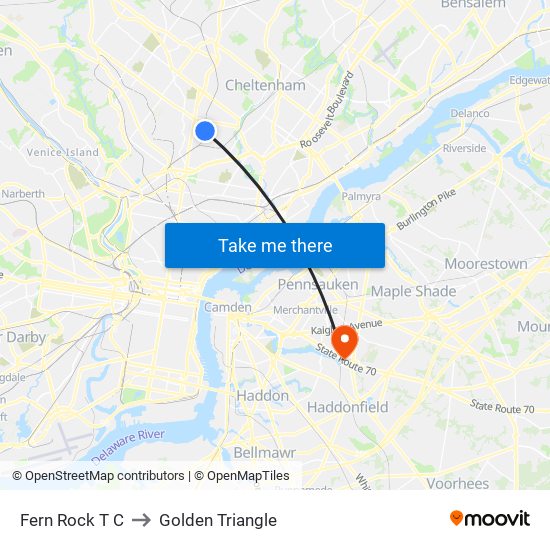 Fern Rock T C to Golden Triangle map