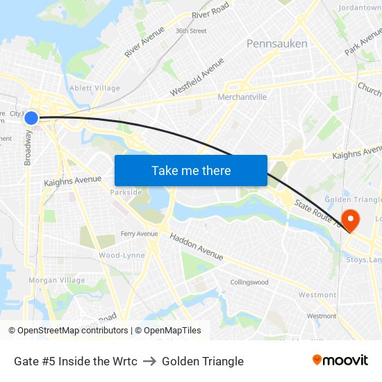 Gate #5 Inside the Wrtc to Golden Triangle map