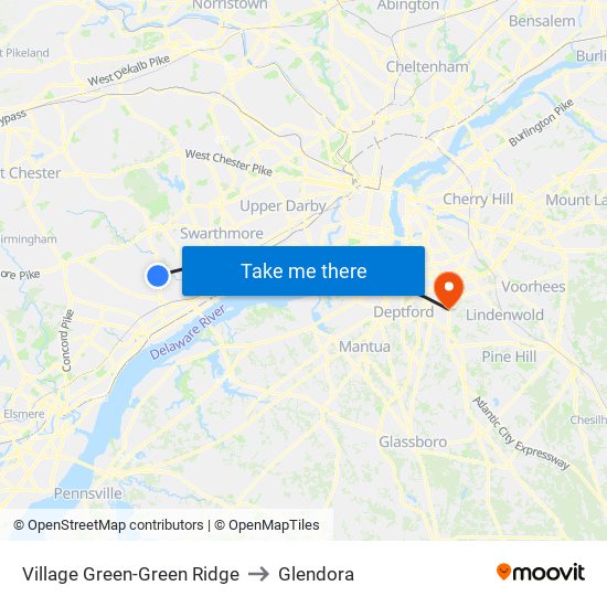 Village Green-Green Ridge to Glendora map