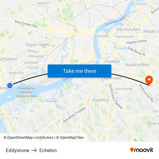 Eddystone to Echelon map