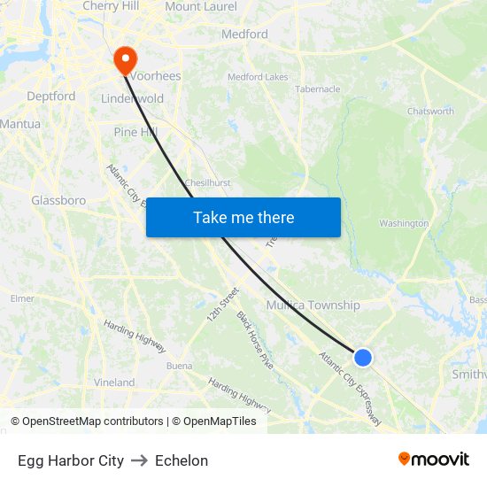 Egg Harbor City to Echelon map