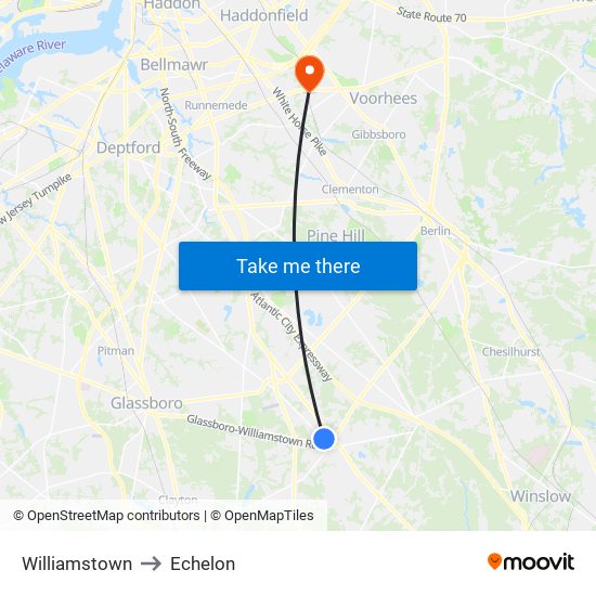 Williamstown to Echelon map