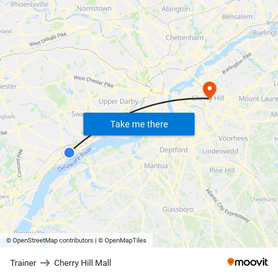 Trainer to Cherry Hill Mall map