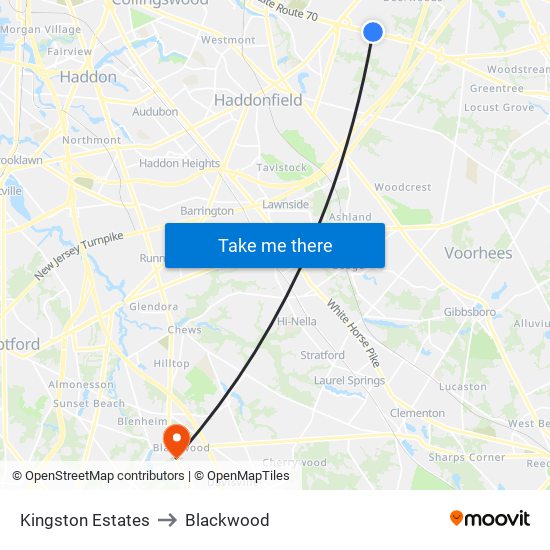 Kingston Estates to Blackwood map