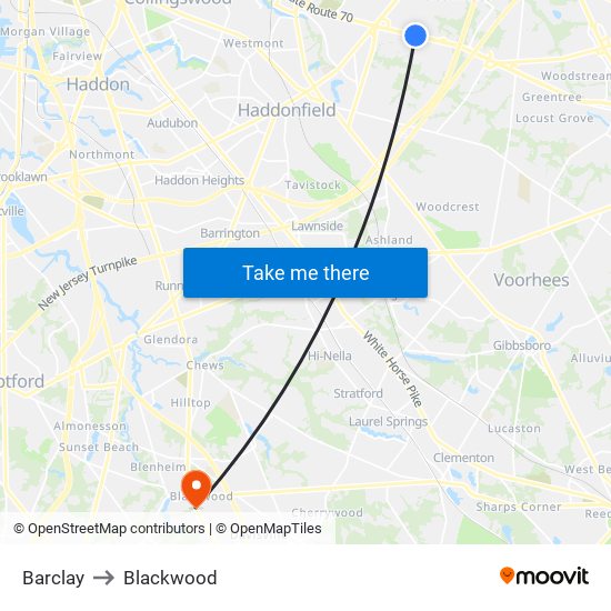 Barclay to Blackwood map