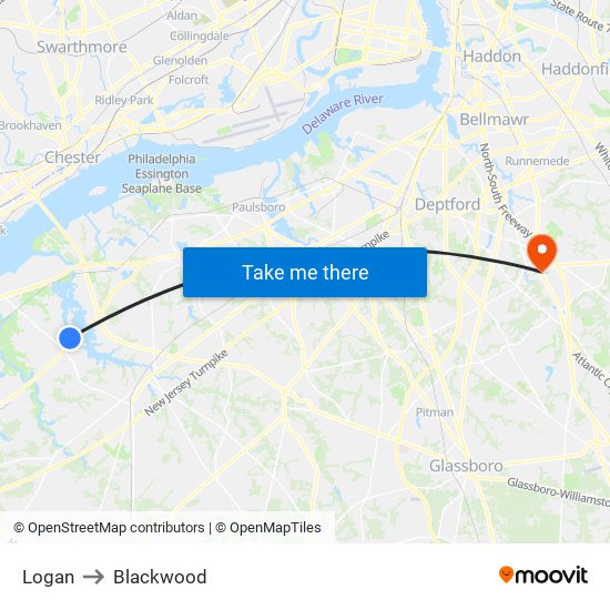Logan to Blackwood map