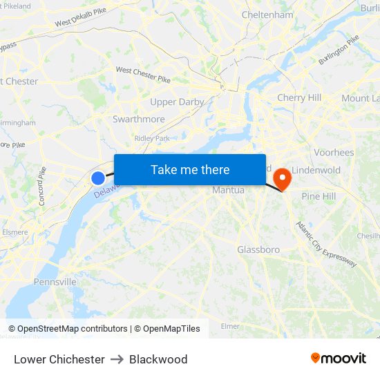 Lower Chichester to Blackwood map
