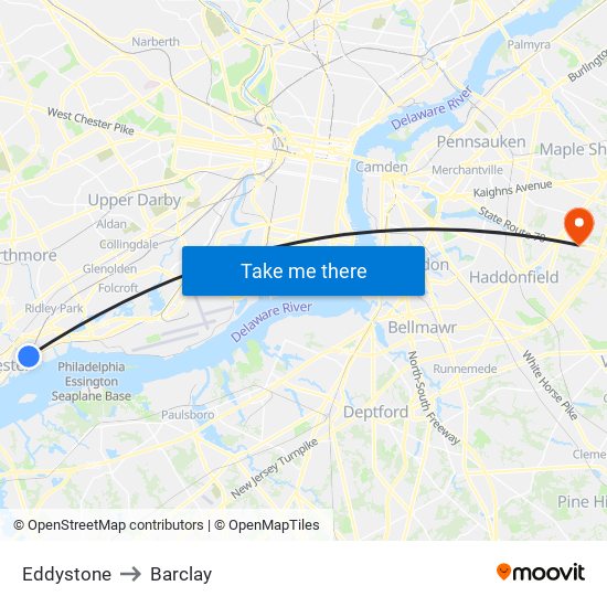 Eddystone to Barclay map