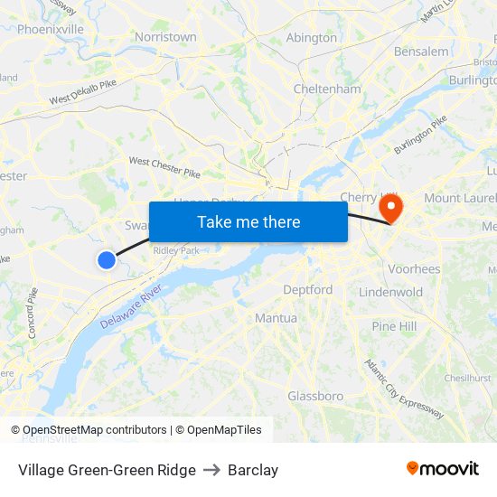 Village Green-Green Ridge to Barclay map
