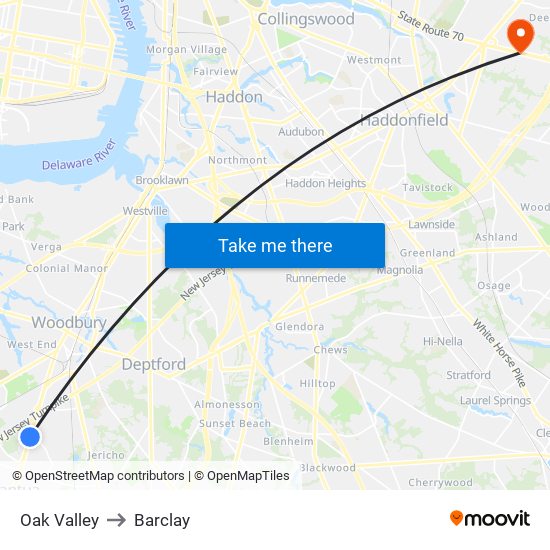 Oak Valley to Barclay map