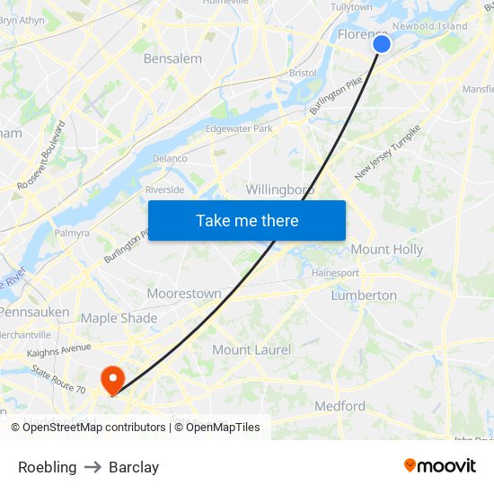 Roebling to Barclay map