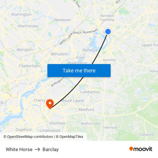 White Horse to Barclay map