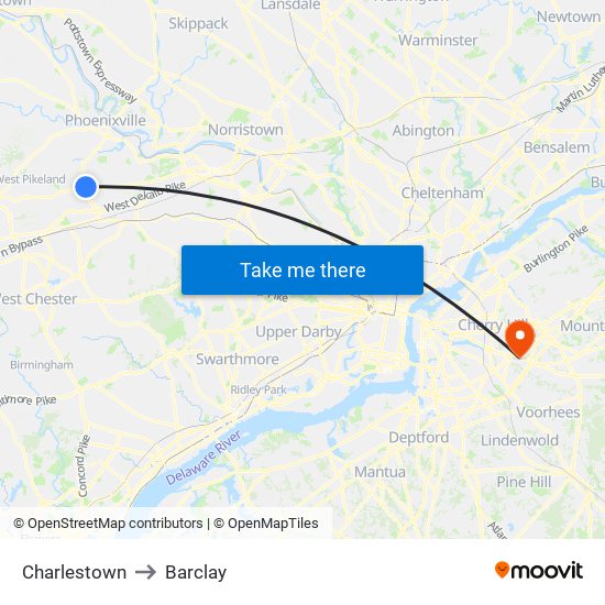 Charlestown to Barclay map