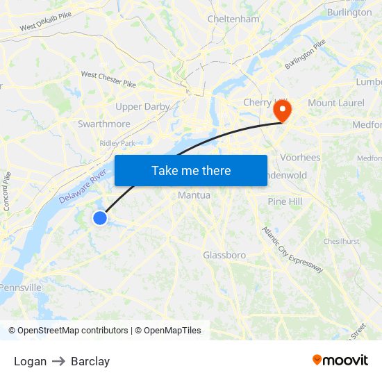 Logan to Barclay map