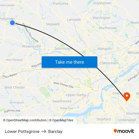 Lower Pottsgrove to Barclay map