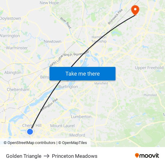 Golden Triangle to Princeton Meadows map