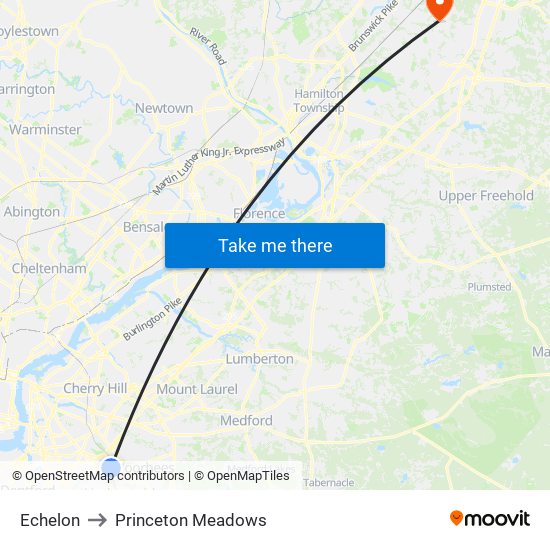 Echelon to Princeton Meadows map