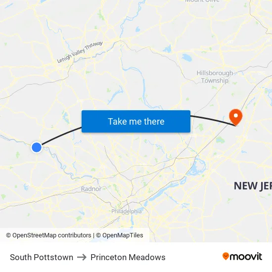 South Pottstown to Princeton Meadows map