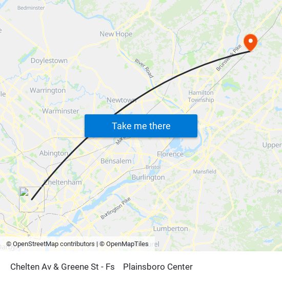 Chelten Av & Greene St - Fs to Plainsboro Center map