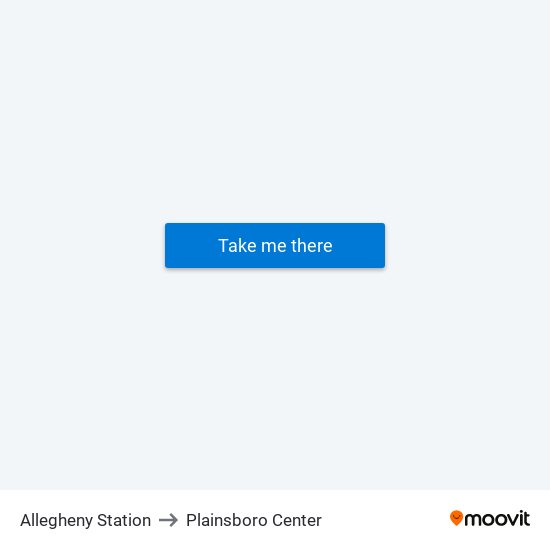 Allegheny Station to Plainsboro Center map