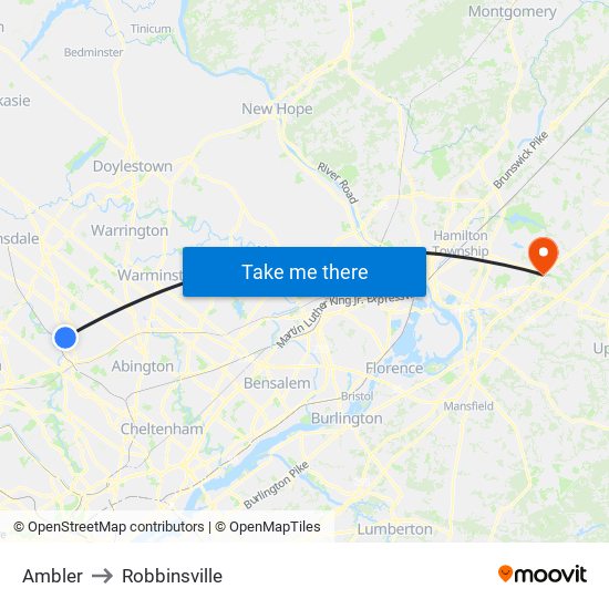 Ambler to Robbinsville map