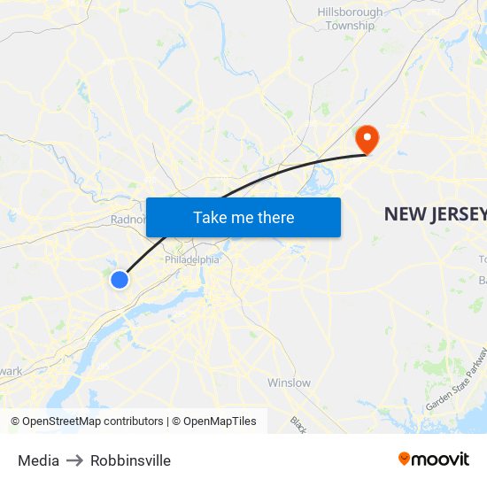 Media to Robbinsville map